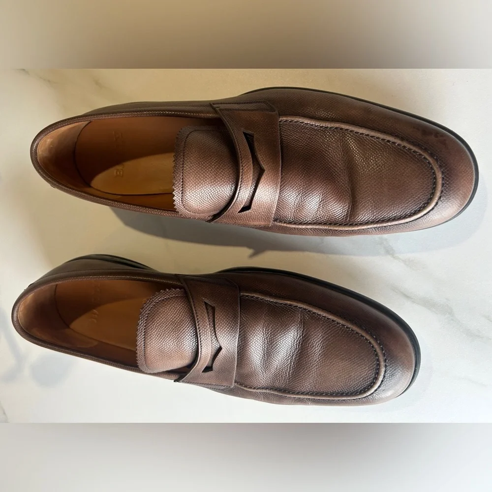 Bally MICSON/01 Men's Medium Brown Leather Slip On Loafer Dress Shoes